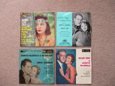 Jeanette Macdonald & Nelson Eddy - Four EP records. 7" vinyl. All the successes.
