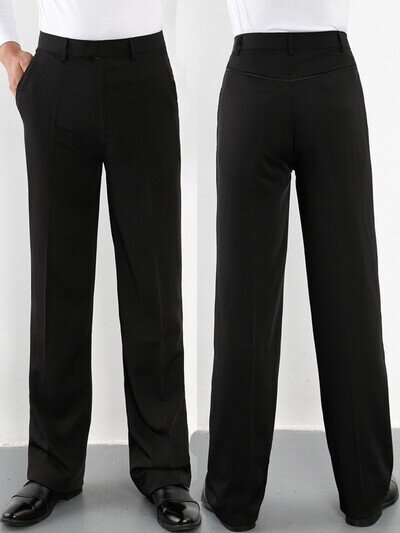 Men Dance Pants Ballroom Latin Dance Pants Straight Long Trousers Dancewear
