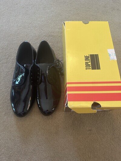 BNIB Topline Katz Men’s Black Patent Ballroom Shoes Size UK 9.5 Dancing Shoes