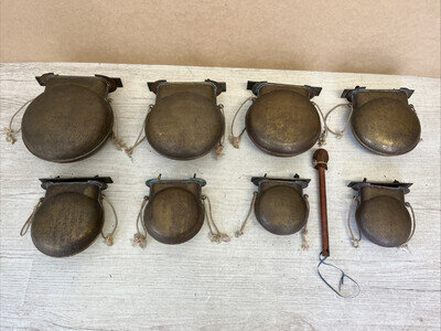 Rare Antique Arts & Crafts Dinner Brass Gongs Only George Walton for Liberty's