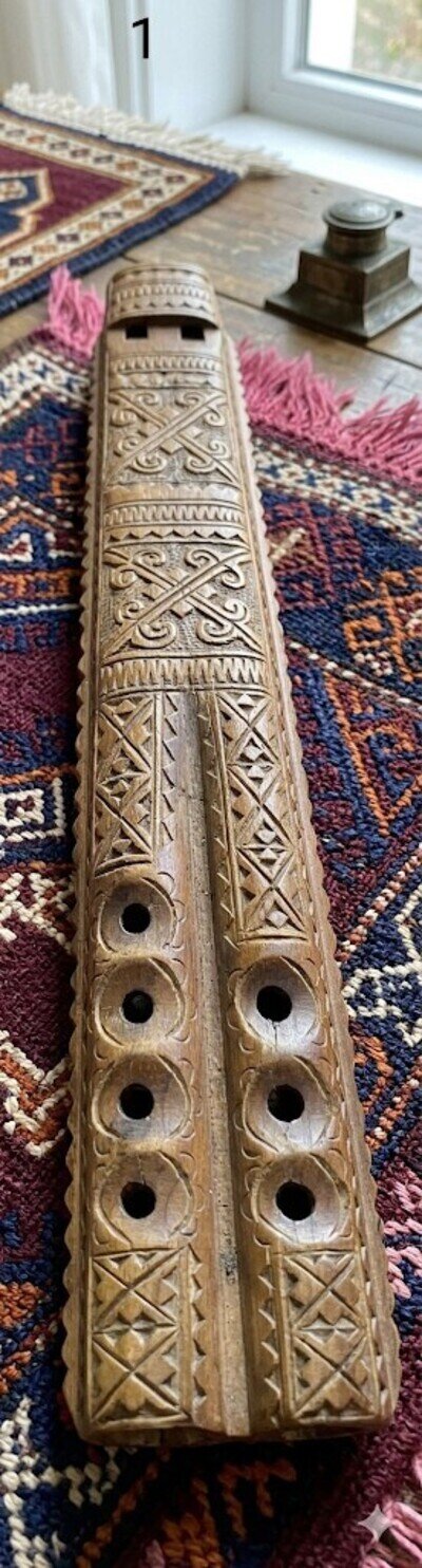 Hand carved Tradional vojnic Balkan flute double flute