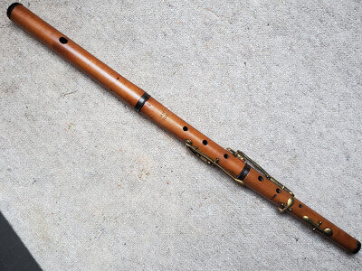 Very Old. Beautiful Brown Wood Boxwood Flute "A.K. Hütl, Graslitz"