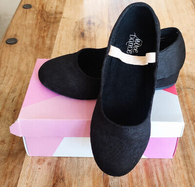 Move Dance Black Canvas Character Dance Shoes UK 2 EU 34.5 Low Heel