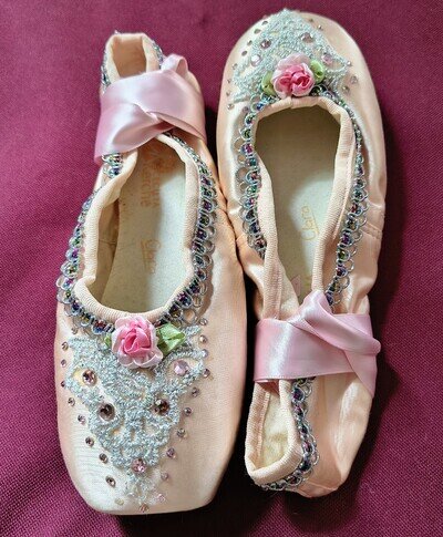 Cecilia Kerche Size 6 Embellished Satin Pointe Ballet Dance - WR/SH22/46
