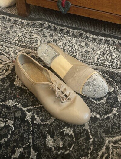 Capezio Tele Tone Xtreme Tap Shoes Leather Lace Up Tan Dance Shoes Uk Size 6