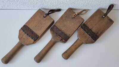 3 Antique Kołatka Traditional Wooden Percussion Instrument from Poland c1900