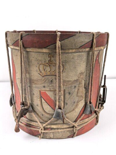 Antique Marching Drum. Diameter approx 39cm, original paint, uncleaned.