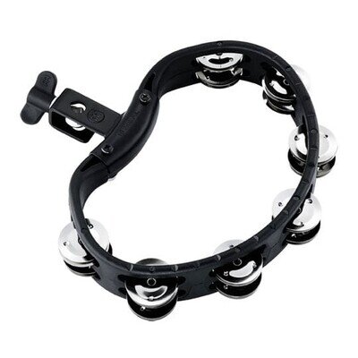 Meinl Mountable Molded ABS Tambourine, Black, Stainless Steel Jingles - HTMT2BK