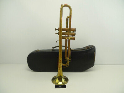 Vintage Perinet Valve Trumpet with Brass Pump Valves, Unmarked, with Case