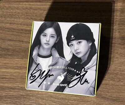 NMIXX Haewon and Sullyoon autograph signed Le Coq Sportif padded mirror set