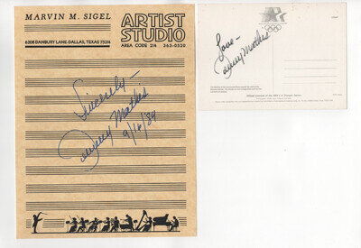 JOHNNY MATHIS lot 2 SIGNED screen print and post card MUSIC LEGEND AUTOGRAPH