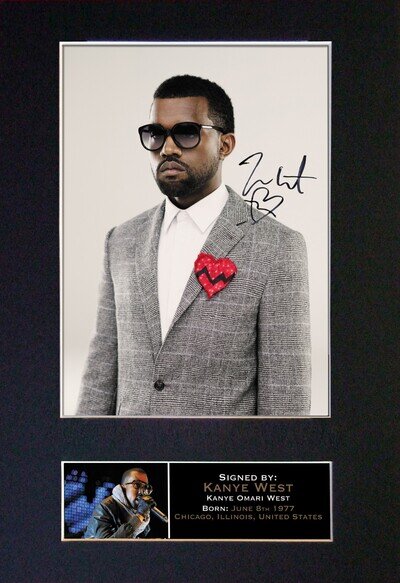 170 Kanye West Rap Hip Hop Signed Autograph Mounted Photo Reproduction A4 Print