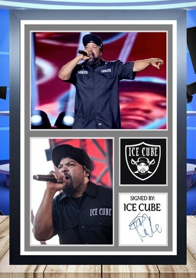 (666) ice cube music rapper legend signed photograph A4 framed unframed