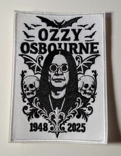 OZZY OSBOURN 1948-2025 COLLECTORS SEW IRON ON PATCH SABBATH 10 x 7.5cm No 107
