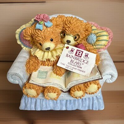 Bainbridge Bears music box "Thats what friends are for" 1970's Frederick Maria