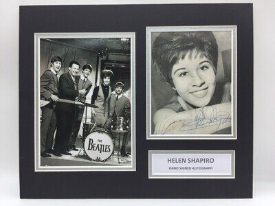 RARE Helen Shapiro Signed Photo Display + COA AUTOGRAPH MUSIC THE BEATLES