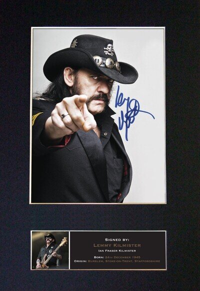 480 Lemmy Kilmister Motörhead A4 Framed Mounted Autograph Repro Signed Print