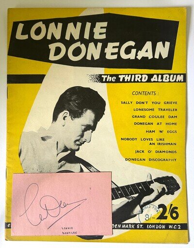 Lonnie Donegan - autograph and Third Album songbook