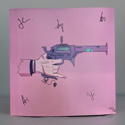 The Vaccines Back In Love CIty RARE 40/50 Signed Pink Water Pistol Print free PP