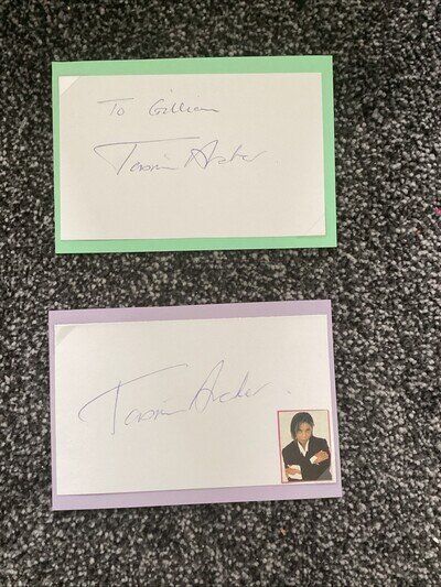 A Pair Of Signed Cards From Tasman Archer autograph