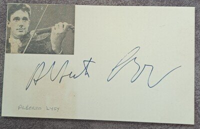 Alberto Lysy AUTOGRAPH /SIGNATURE Argentine Violinist 1934-2009