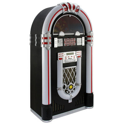 MonsterShop Retro Jukebox, Floor Standing Vinyl Record Player, CD