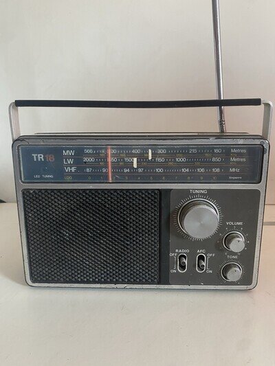 Vintage Benkson TR18 Transistor Radio | VHF MW LW 3-Band | Tested & Working