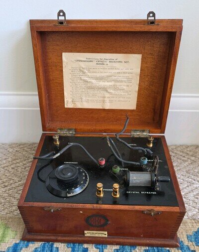 Rare Antique BBC Efescaphone Crystal Set 1920s Radio Collectible Untested