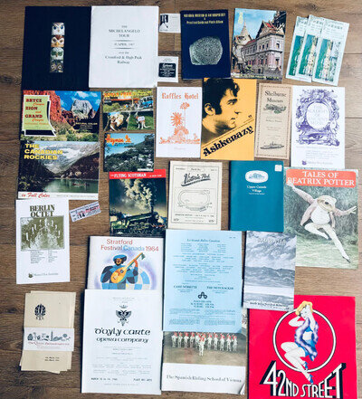 Vintage Ephemera Job Lot Theatre Programmes Travel Brochures Ticket Museum Guide
