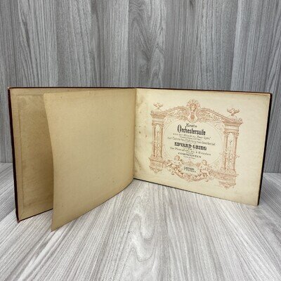 GRIEG Edvard Piano Parts 4 Hands 19th Century Red Covered Hard Back Music PK
