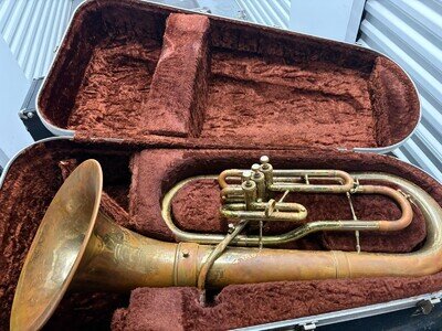 Vintage F.E. Olds & Sons Ambassador Baritone Horn w/ Case ELM8