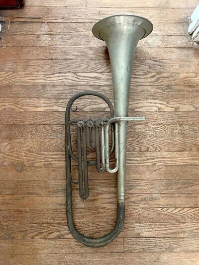 Upright Bb Tenor Horn by C.A. Zoebisch, NY Civil War Period