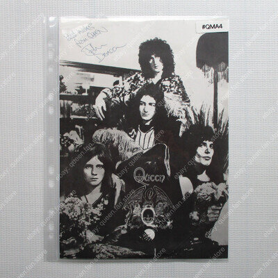 Queen John Deacon Autograph 1976 Hand Signed Hyde Park Concert Print + COA
