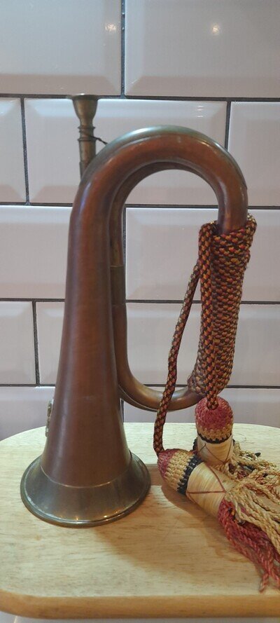 Vintage Military-Grade Copper and Brass Parade Bugle Instrument