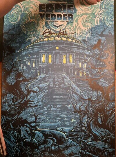Eddie Vedder 2000 Autographed Print ROYAL ALBERT HALL EXCLUSIVE LE 61/ 100 🔥