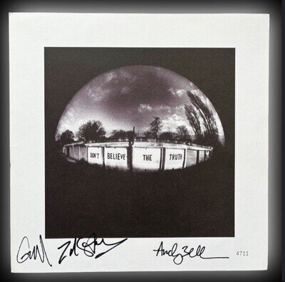 Oasis Don't Believe the Truth SIGNED BAND ltd Edition Print - 12x12” AUTOGRAPH