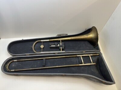 Vintage Soviet USSR Tenor Trombone Leningrad Factory - Brass Slide with Case