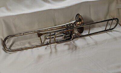 Vintage CARL FISCHER Reliable New York Silver Valve Trombone