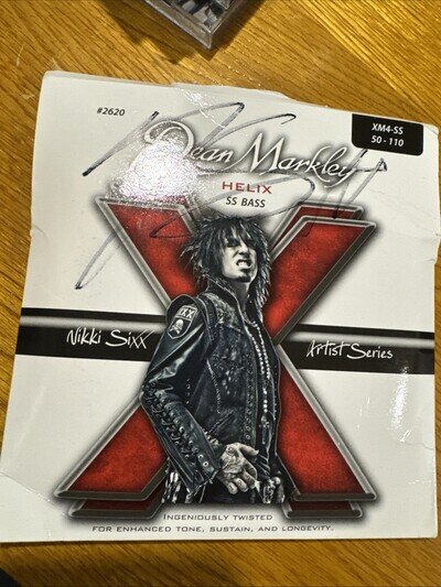 Nikki Sixx Motley Crue Autograph Signed Dean Markley Helix Bass Guitar Strings