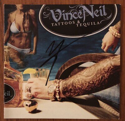 Vince Neil Tattoos & Tequila Cd Booklet Signed Autograph Motley Crue The Dirt