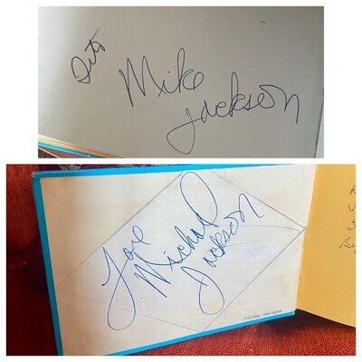 2 x original MICHAEL JACKSON SIGNATURES + WHOLE of Jackson 5 signed 1972 & 1988