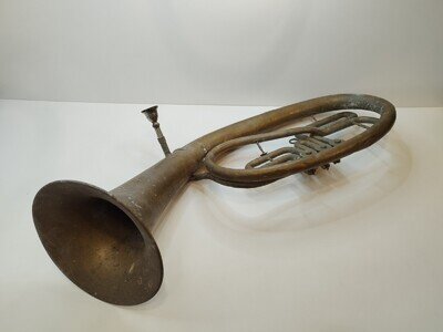 Vintage 1954 Kiev USSR Brass Alto Horn 3 Valve Soviet Wind Instrument For Repair