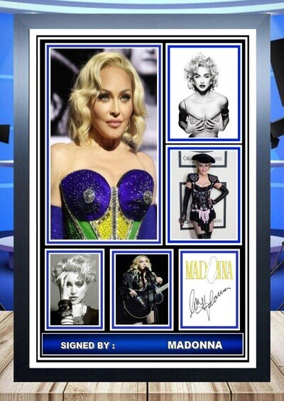 (667) madonna music legend signed photograph A4 framed unframed reprint,