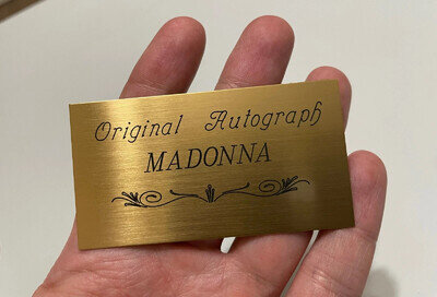 Madonna Name Plate Brass Plaque Engraved For Autograph Signed Photo Display