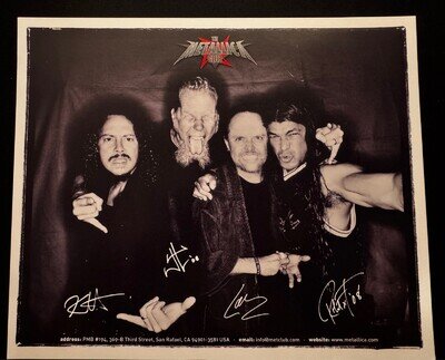 Metallica Fan Club Signed / Autograph Print 2008