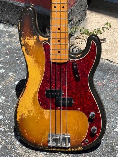 1971 Fender Precision Bass groovy patinated 55 year old bad boy ready for biz !