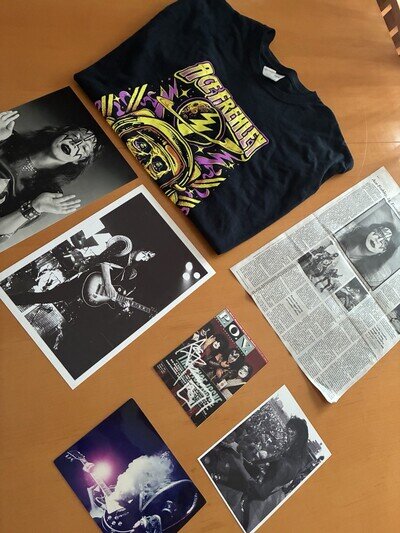 KISS⚡️ACE FREHLEY COLLECTION /LOT W/SHIRT & AUTOGRAPH-AUCOIN NICE !