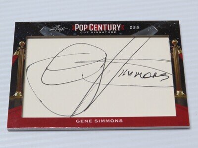 KISS GENE SIMMONS CUT AUTOGRAPH TRADING CARD 2018 AUTHENTIC BY LEAF