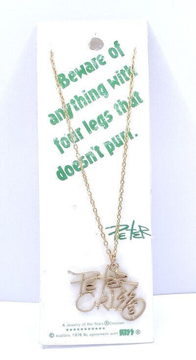 RARE Sealed Vintage Aucoin 1978 Kiss Peter Criss Signature Autograph Necklace