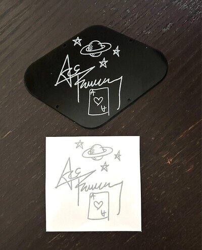 Ace Frehley of Kiss autograph UV DTF Decal Sticker 4 LP guitar control Cover